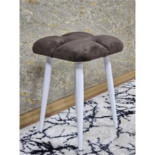 Sevinç Mobilya Kare Beyaz Boyalı Konik Ayaklı Tabure - Oturak - Bar Taburesi - Ayaklı Tabure