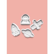 Feyza Design Uzay Temalı Kurabiye ve Şeker Hamuru Kalıp Seti 4'lü