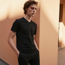 Woodsman V Yaka Sibasıc T-Shırt Siyah