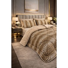 Teksnil Home Çift Kişilik Yorgan Seti Leopar Desenli Welsoft,anti Alerjik,çift Taraflı (Yorgan + 2 Yastık Kılıfı)