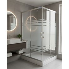 Db Banyo Deniz Seri Köşe Giriş Duşakabin 5 mm Desenli Temperli Cam Parlak Profil H:190 cm 2S2H