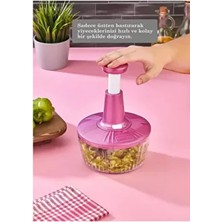 Feyza Design Paslanmaz Çelik 3'lü El Rondosu, Sebze ve Meyve Doğrayıcı, Pembe