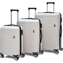 Ççs 3’lü Polipropilen Kırılmaz Valiz Seti – Sessiz 360° Tekerlekli Dayanıklı Seyahat Bavulu 5236