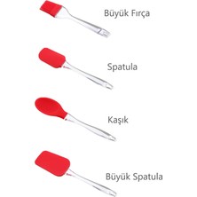 Feyza Design Çok Amaçlı Silikon Spatula Seti, Mutfak ve Pasta Araçları, 4'lü Set