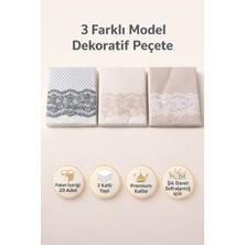 CKM Silikon Vintage Dantel Desenli Peçete 20 Adet – 3 Katlı Premium