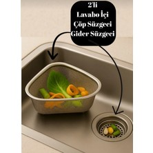 Feyza Design Pratik 2'li Lavabo Süzgeç Seti, 7 Cm, Temizlik ve Koruma Için Idealdir