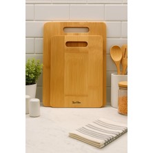 Feyza Design Doğal Bambu Diktörtgen Kesme Tahtası - Sağlıklı ve Estetik Mutfak Gereci