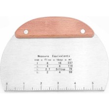 Feyza Design Bambu Saplı Paslanmaz Çelik Hamur Şekillendirici ve Kazıyıcı, 14,5 cm