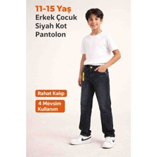 6019 Tatilife Erkek Çocuk Likralı Kot Pantolon Siyah