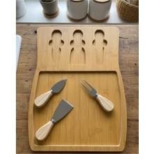 Feyza Design 3’lü Ahşap Peynir Sunum ve Kahvaltı Tepsisi Seti