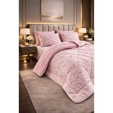 Teksnil Home Çift Kişilik Yorgan Seti Pudra Etnik Desenli Welsoft,anti Alerjik,çift Taraflı (Yorgan + 2 Yastık Kılıfı)