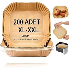 SHC4200 Airfryer Pişirme Kağıdı,xl-Xxl Büyük Boy, Kare, 200 Adet Hava Fritöz Parşömen Fırın Kağıdı Tek Kull
