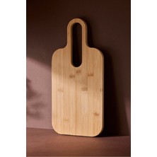 Feyza Design Bambu Kesme Tahtası 40X19 cm Oval Saplı Ergonomik Doğrama ve Kesme Için
