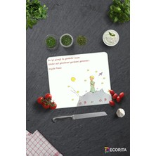 Feyza Design Küçük Prens Desenli Cam Kesme Tablası 29X34CM, Şık ve Dayanıklı Tasarım