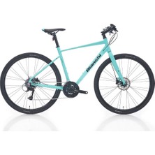 Bianchi Nirone 7 Disk Flatbar Acera 24 Vites 27 cm 28 Jant Celeste Yeşil Siyah Hybrid Şehir Bisikleti