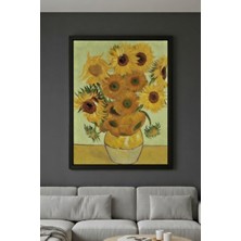 Safir Design Van Gogh Sarı Ayçiçekleri Vazo Serisi Çerçeveli Tablo