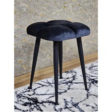 Sevinç Mobilya Kare Siyah Boyalı Konik Ayaklı Tabure - Oturak - Bar Taburesi - Ayaklı Tabure