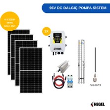 Dc Pompa 4 Adet Güneş Paneli ile Çalışan Hegel 96 Volt Dc Pompalı Sulama Paketi - Max.90 Metre - Max.7.5 Ton Su
