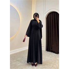 Molly Nelly Kadın Pileli Tesettür Dikiş Detaylı Uzun Kloş Elbise