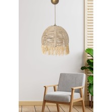 Koza Home Halo Metal Makrome Detaylı Hasır Püsküllü Bohem Avize 9091