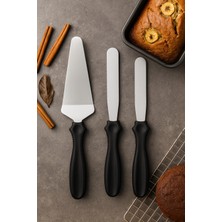 Feyza Design 3’lü Çelik Pasta ve Kek Spatula Seti, Ergonomik ve Çok Amaçlı Uygun