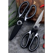 Feyza Design Çok Amaçlı Mutfak Makası, Sebze, Et, Balık, Tavuk Için Siyah