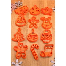 Feyza Design Yılbaşı Temalı 12'li Kurabiye ve Hamur Şekillendirici Seti