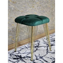 Sevinç Mobilya Kare Gold Kaplama Telli Ayaklı Tabure - Oturak - Bar Taburesi - Ayaklı Tabure