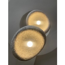Hayal Home Japandi Style 2'li Sarkıt Avize Orijinal Beton Avize Dekoratif Kaplamalı 30/30 cm Tam Takım