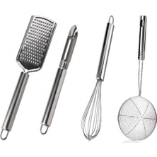 Feyza Design Çelik El Rendeği, Soyacak, Yumurta Çırpıcı ve Patates Kızartma Aracı