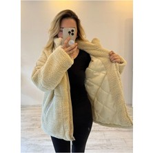 BeeYouStudio Bej Uzun Peluş Mont