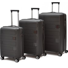 Ççs 3’lü Polipropilen Kırılmaz Valiz Seti – Sessiz 360° Tekerlekli Dayanıklı Seyahat Bavulu 5236