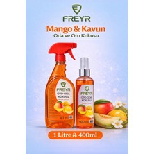Freyr Mango Kavun Oda Oto Koku Parfümü Seti 1 Litre + 400 ml | Sprey Araç İçi ve Ev Ortam Kokusu