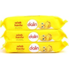 Dalin 3X56'LI Islak Havlu 90 Yaprak Karışık Çiçek Kokusuyla Günlük Kullanım İçin