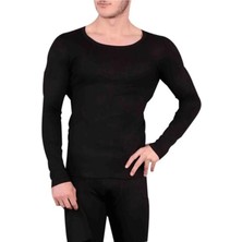 bilqasmi Tutku Erkek Termal Üst Fanila Uzun Kollu Kışlık Içlik Siyah