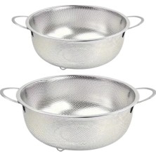 Feyza Design Paslanmaz Çelik Çok Amaçlı Süzgeç Seti 22 ve 25 Cm, Dayanıklı ve Kullanışlı