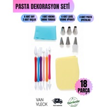 Feyza Design 18 Parça Pasta Dekorasyon Seti, Duy, Spatula, Krema Torbası, Şekil Verme Çubukları