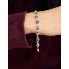 Midyat Nurtaş Gümüş Kasımpatı Hasır Model Işlemeli Gümüş Kadın Bileklik 201025251