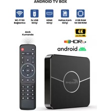 Metaforce 4K Android Tv Box, Wıfı 5g, 4/64 Gb, USB ve Hafıza Kartı Girişli, Akıllı Kumandalı, Video Oynatıcı