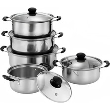 Gürtuz 304 Paslanmaz Çelik 5'li Tencere Seti Aydınlık Seri