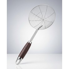 Feyza Design Paslanmaz Çelik Kızartma Kevgiri ve Yağ Süzgeci, 15 cm Çelik Tel Kepçe