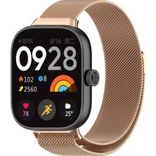 bbtech Xiaom Redmi Watch 4, Redmi Watch 5, Mi Band 9 Pro ve Mi Band 8 Pro Uyumlu Milanes Loop Metal Hasır Çelik Manyetik Kordon