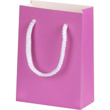 Ambalaj Pazarı Mini Hediyelik Fuşya Karton Çanta 10X5X14 cm - 100 Adet
