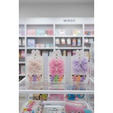 Miniso Pembe Fiyonklu Lastik Toka 2'li ve Minik Mandal Toka 6'lı