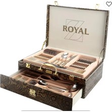 Gürtuz 304 Paslanmaz Çelik Royal Seri 114 Parça Çatal Kaşık Bıçak Takımı