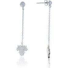 Midyat Nurtaş Gümüş Çınar Tasarım Zirkon Taşlı Gümüş Kadın Küpe 201025097