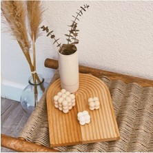 Feyza Design Ahşap Oymalı Yarım Gökkuşağı Kesme ve Sunum Tepsisi 24X33 Büyük Boy