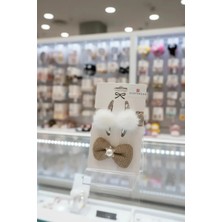 Miniso Bej-Kahve Fiyonklu Lastik Toka 2'li + Tüylü Mandal Toka 4'lü
