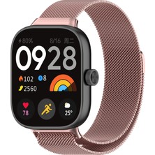 bbtech Xiaom Redmi Watch 4, Redmi Watch 5, Mi Band 9 Pro ve Mi Band 8 Pro Uyumlu Milanes Loop Metal Hasır Çelik Manyetik Kordon