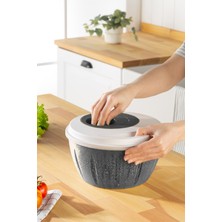 Feyza Design Circle Salata Kurutucu 4,5 Lt – Ergonomik Saplı, Geniş Hazneli Sebze Kurutma Kabı